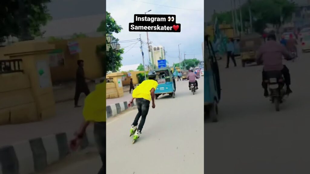 Speed Skating On Road Accidentđŗâ ī¸ #public #react #freestyle #sameerskater #shorts #viral #2022