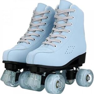 XUDREZ Roller Skates for Women, Double-Row PU Wheels High-top Roller Skates Women Shiny Roller Skates for Unisex Youth Adults