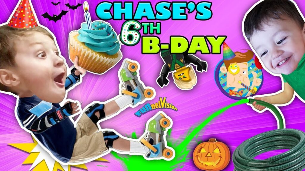 CHASE’S 6th BIRTHDAY! Learning 2 ROLLER SKATE on 1st day of FALL! Ouch! FUNnel Vision