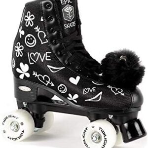 Epic Skates Epic Skates Womens Luv Quad Roller Skates , Black/White