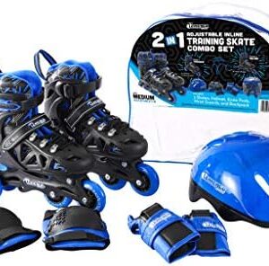 Chicago Skates Boys Inline Training Skate Combo Set - Blue