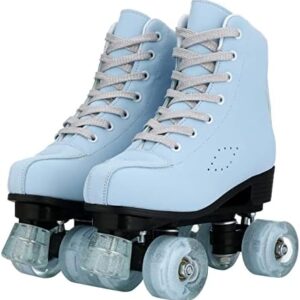 YYW Roller Skates for Women and Men Funky Leopard-Print Outdoor Skates PU Leather Roller Skates