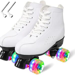 Roller Skates for Women and Men,Derby Roller Skates Professional Outdoor Indoor, Adjustable Four Wheel Senior Roller Skates