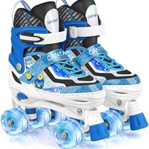 Roller Skates for Kids Girls Boys 4 Size Adjustable Kids Roller Skates with Wheels Light up for Children, Teens, Beginner & Advance, Indoor Outdoor