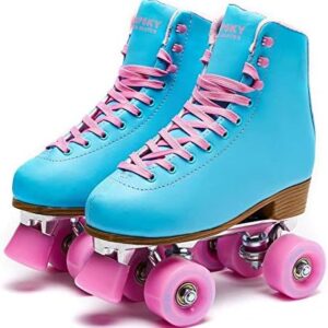 Goupsky Roller Skate Shoes for Women/Youth ,Retro 4 Wheels Quad Skates for Outdoor & Indoor