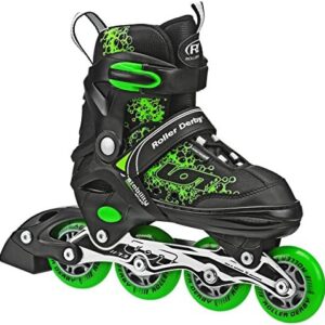 Roller Derby ION 7.2 Inline Skates with Aluminum Frames and Adjustable Sizing for Growing feet