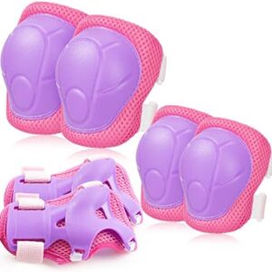 BOSONER Kids/Youth Knee Pads Elbow Pads Guards Set for for Multi Sports Roller Skates Skateboarding. Inline Roller Skating Cycling Biking BMX Bicycle Scooter,Wrist Guards for Multi-Sports Outdoor.