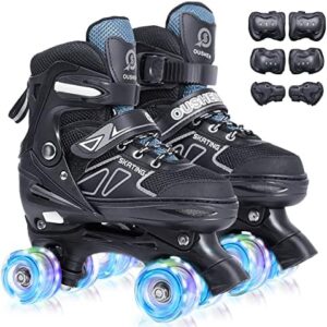 CELETOY Kids Roller Skates, Adjustable Size Girl Roller Skates for Kids Beginner, Toddlers Roller Skate with 8 Light Up Wheels, Outdoor Roller Skating for Boys, Girls, Skating Shoes for Ages 3-12