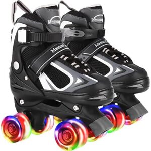 Nattork Kids Roller Skates for Girls Boys, 4 Sizes Adjustable Roller Skates with Light Up Wheels, Outdoor Indoor Rollerskates for Children Beginners, Birthday Gift Patines para Niñas Niños