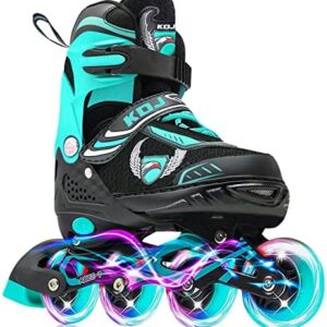 Inline Skates for Kids,Roller Blades,Adjustable Roller Skates with 4 Illuminating Pu Wheels,Outdoors Indoors Roller Blades for Boys Girls Beginners