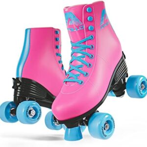 APOLLO Roller Skates Women - Retro Skates for Women and Girls - Size Adjustable Womens Quad Skates with High Heel - Rollerskates Adult Women - Disco Quads