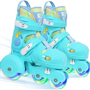 Nattork Toddler Blades Roller Skates for Kids Girls Boys Ages 2-6 Beginners with Safe Lock and All Light Up Wheels, Durable Skates for Daughter Son