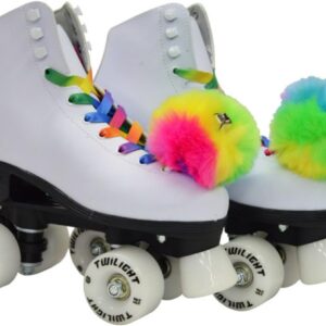 Epic Skates Epic Allure Light-Up Quad Roller Skates, White, Youth 1
