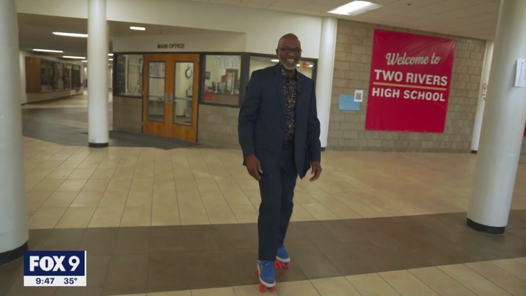 Roller skating principal builds authentic connections at Two Rivers High School