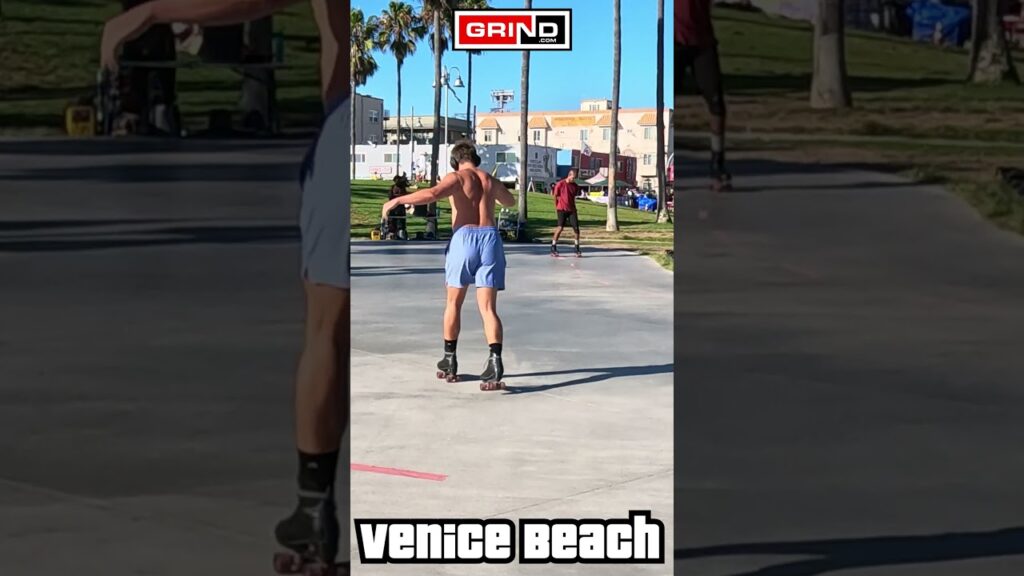Mirda Rock – Reggie Griffin at VENICE BEACH ROLLER DISCO PLAZA #venicebeach #rollerskating #grind