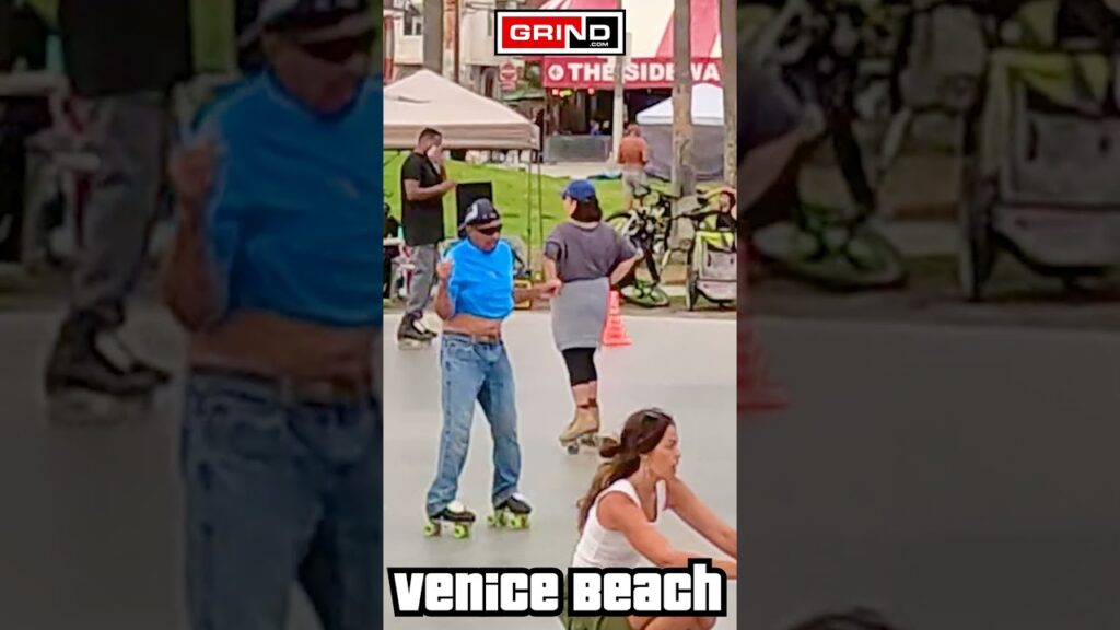 OG ABOUT TO TURN IT UP AT VENICE BEACH ROLLER DISCO PLAZA LIVE #venicebeach #rollerskating #grind