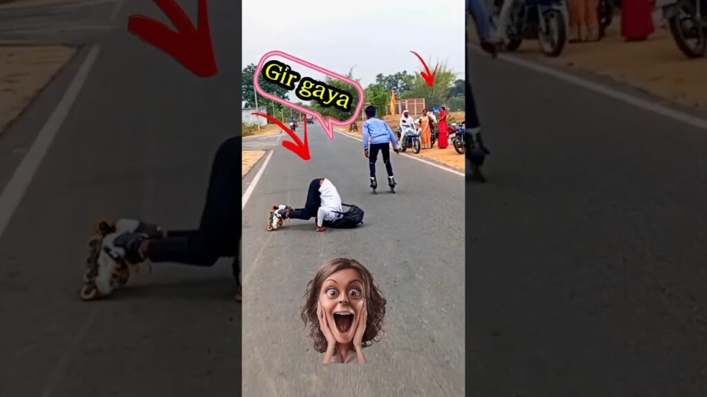 on road accident in inline skating#shorts#girlreaction#skatingvlog#youtubeshorts#omskater