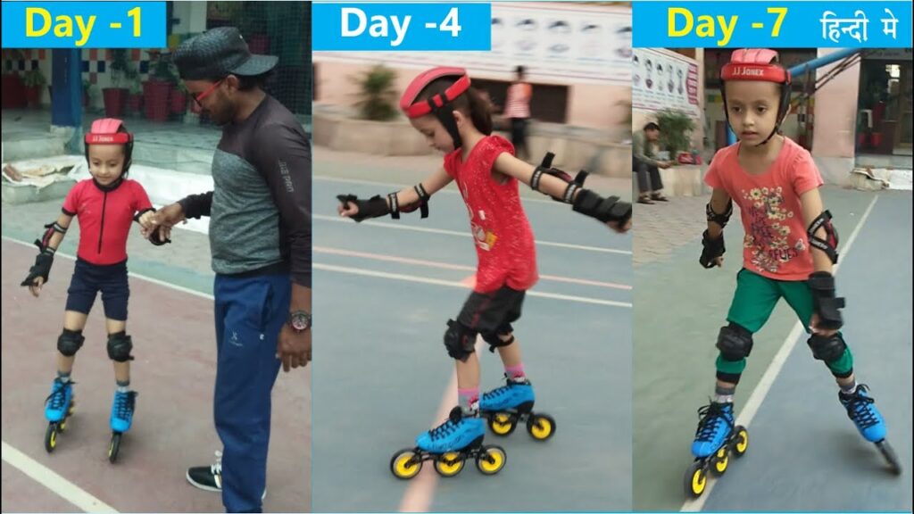 inline skating beginner  by saanchi  | 10 day only || inline skating hindi || inline skating Tricks