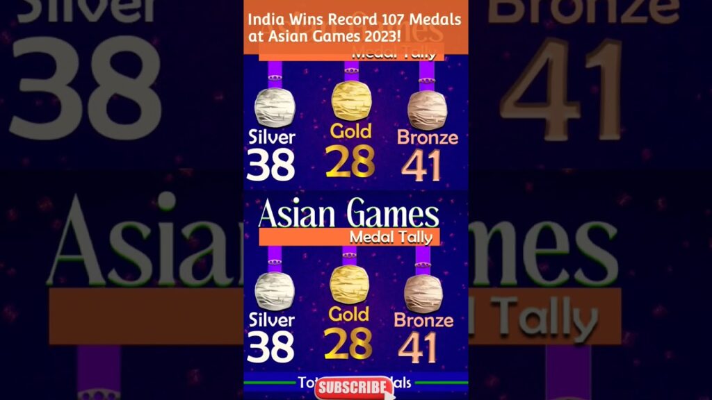 India Wins Record 107 Medals at Asian Games 2023!