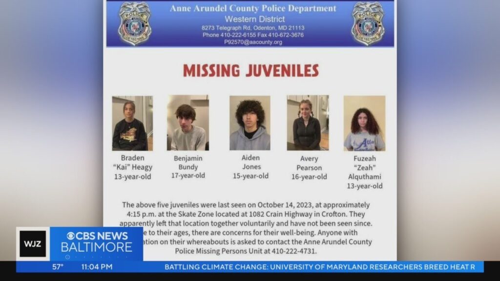 Anne Arundel County Police searching for five teens missing from roller skating facility
