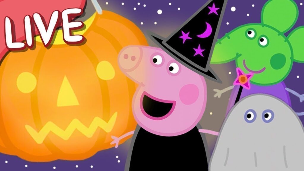 Peppa Pig Full Episodes 🔴 LIVE! Spooky Halloween Episodes STREAMING NOW 🎃 Kids Videos 💕