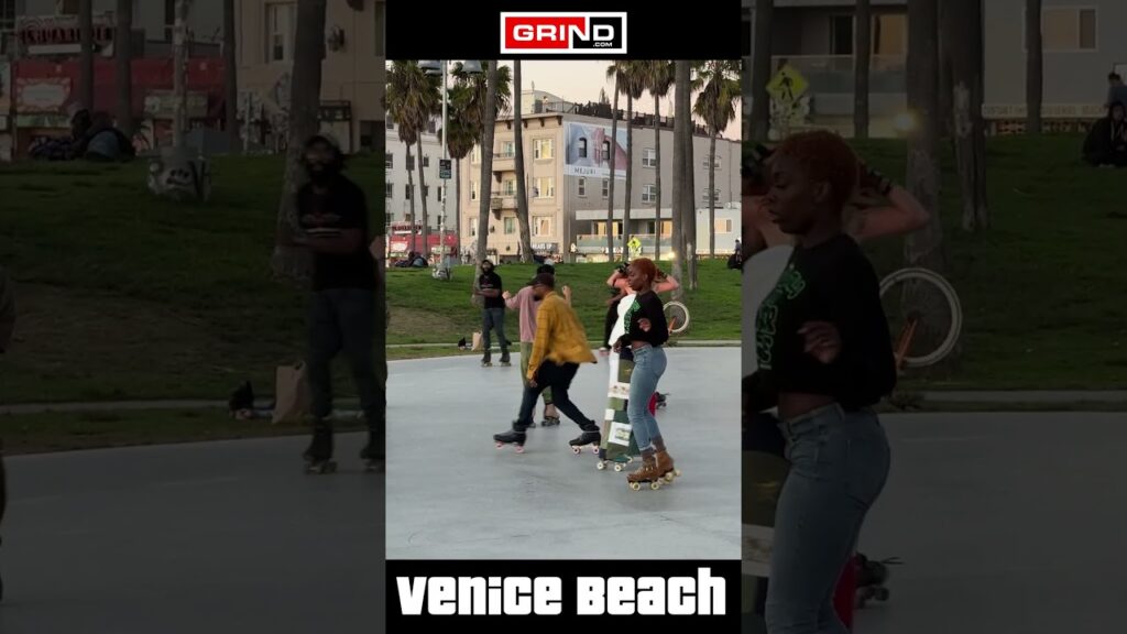You Should Be Dancing Bee Gees Part 6 at VENICE BEACH ROLLER DISCO PLAZA #grind #rollerskating