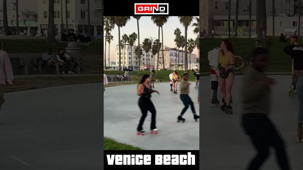 You Should Be Dancing Bee Gees Part 9 at VENICE BEACH ROLLER DISCO PLAZA #grind #rollerskating