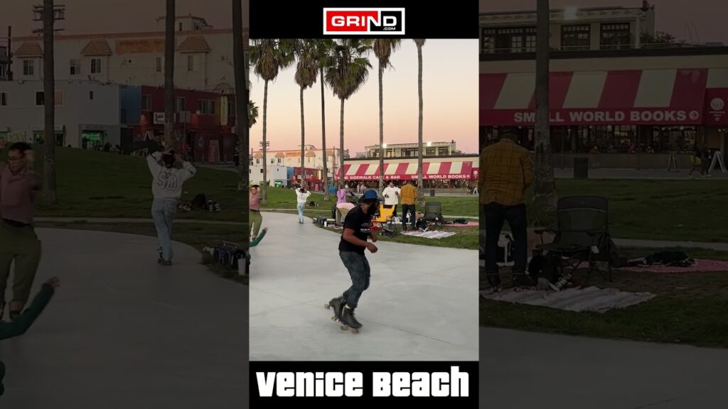 You Should Be Dancing Bee Gees Part 4 at VENICE BEACH ROLLER DISCO PLAZA #grind #rollerskating