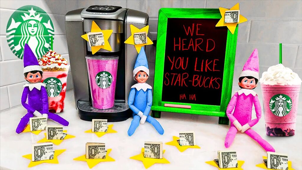 Elf on the Shelf Starbucks!! Day 6
