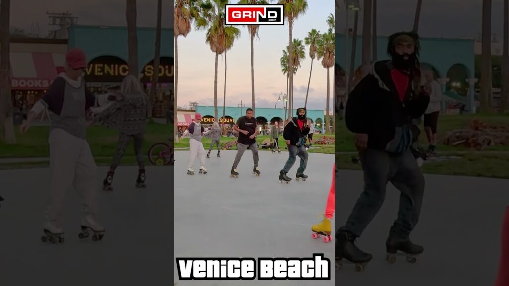 PT 2 East Coast Poplock – Ronnie Hudson at VENICE BEACH ROLLER DISCO PLAZA  #grind  #rollerskating