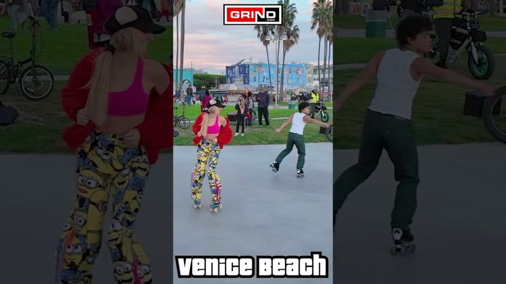 PT 7 She is on Fire with Earth, Wind & Fire at VENICE BEACH ROLLER DISCO PLAZA #grind #rollerskating