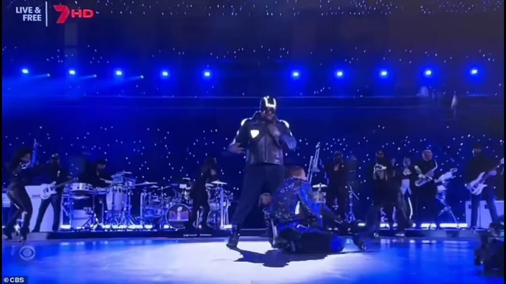 Usher almost falls over in roller skates Super Bowl 2024 halftime show