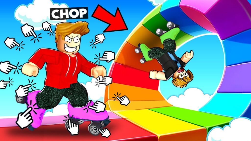 ROBLOX CHOP AND FROSTY COMPLETE LOOP DE LOOP IN SKATING OBBY