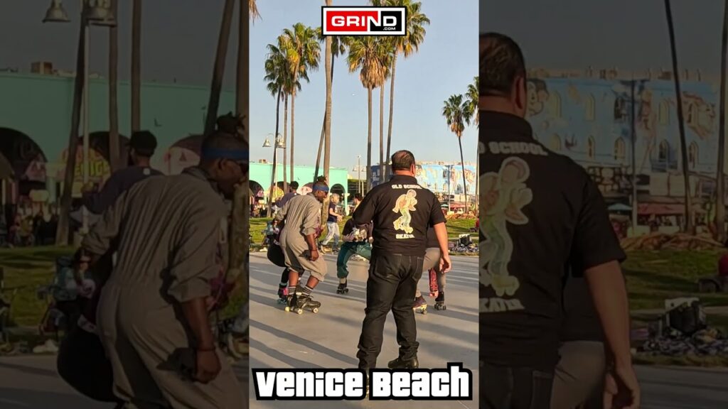 PT 2 Get Up James Brown at VENICE BEACH ROLLER DISCO PLAZA LIVE #grind #rollerskating