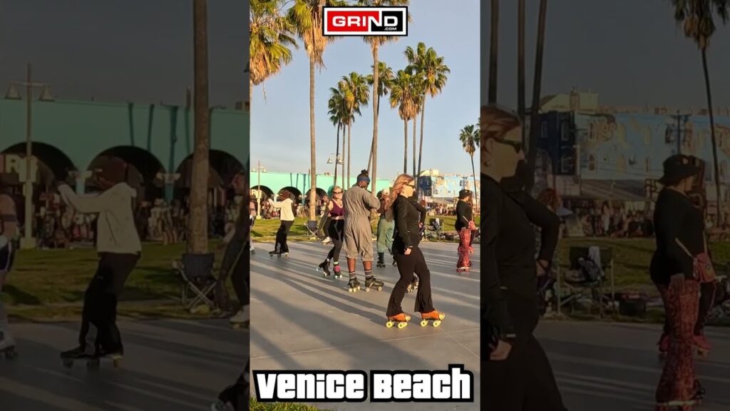 PT 5 Get Up James Brown at VENICE BEACH ROLLER DISCO PLAZA LIVE #grind #rollerskating