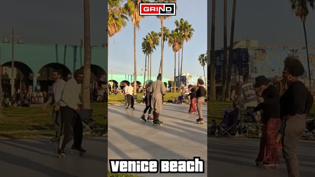 PT 4 Get Up James Brown at VENICE BEACH ROLLER DISCO PLAZA LIVE #grind #rollerskating