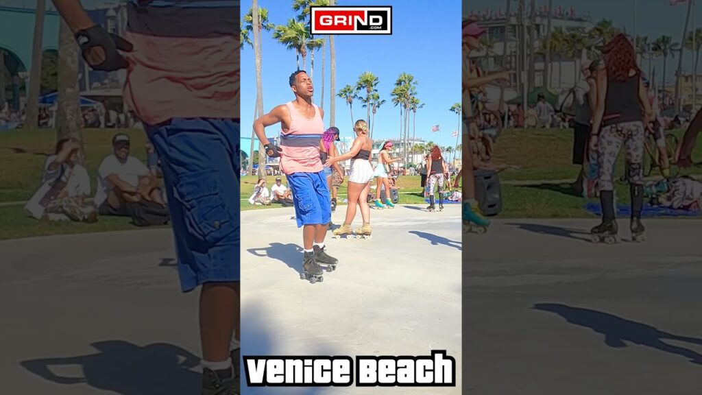🌴🎵TIME FOR SOME ACTION pT 2 AT VENICE BEACH ROLLER DISCO PLAZA LIVE #rollerskating #grind #disco