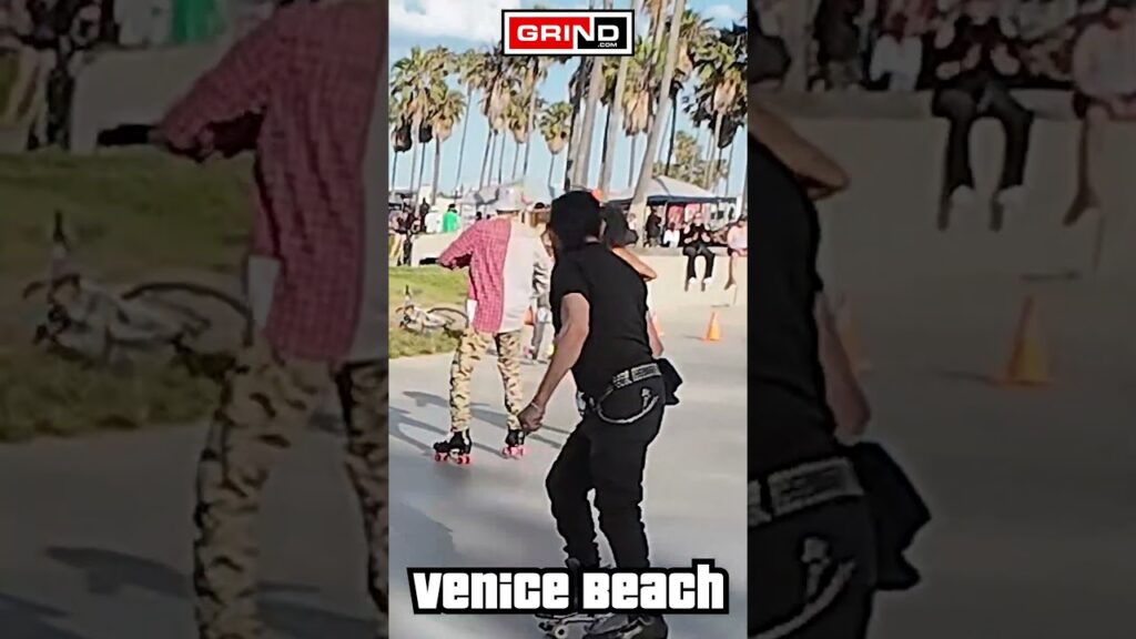 BELL BIV DEVOE POISON at Venice Beach roller disco Plaza. #grind #veniceskatepark #rollerdisco
