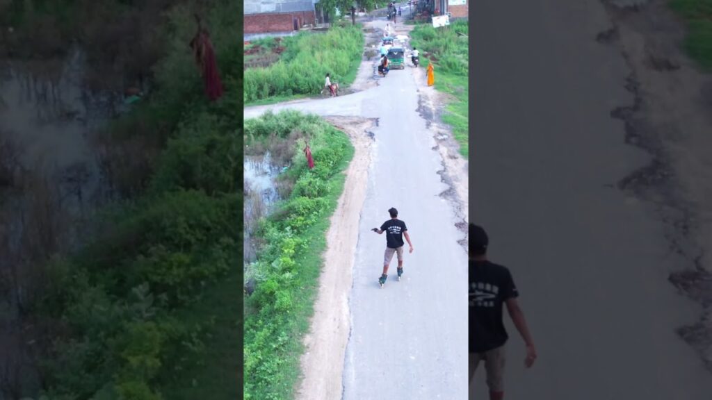 Drone🔥📸 #skating #youtubeshorts #inlineskating #india #publicreaction Don’t try This action is Risky