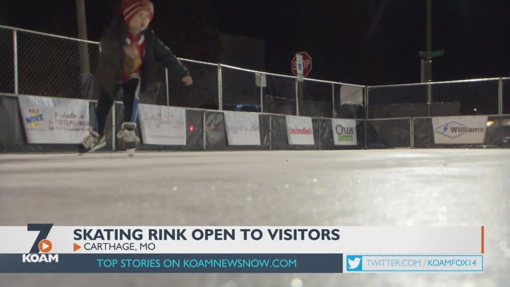Ice Skating rink set up in Carthage