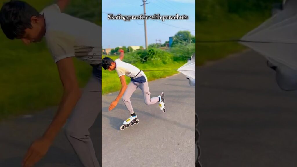 Skating practice with perachute π¨π #skating #skate #skater #viralshort