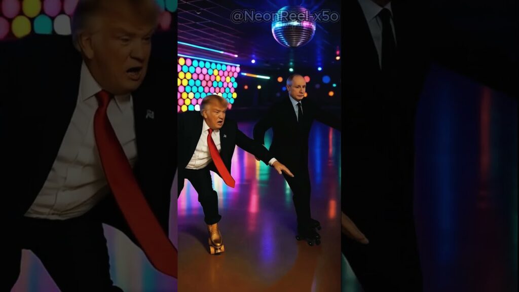 Trump & Putin Hit the Roller Disco – Gold Skates, Silent Moves!|ai video #trump #putin #rollerdisco