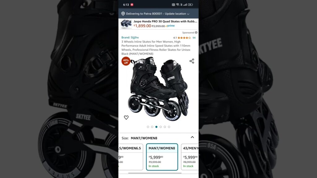 skating buy amazing Amazon price 4999 🤑 #mf900skates #inlineskating #road #girlreaction #public