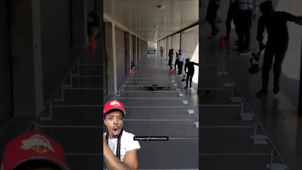 I can’t believe this lady really did this trick on roller skates :