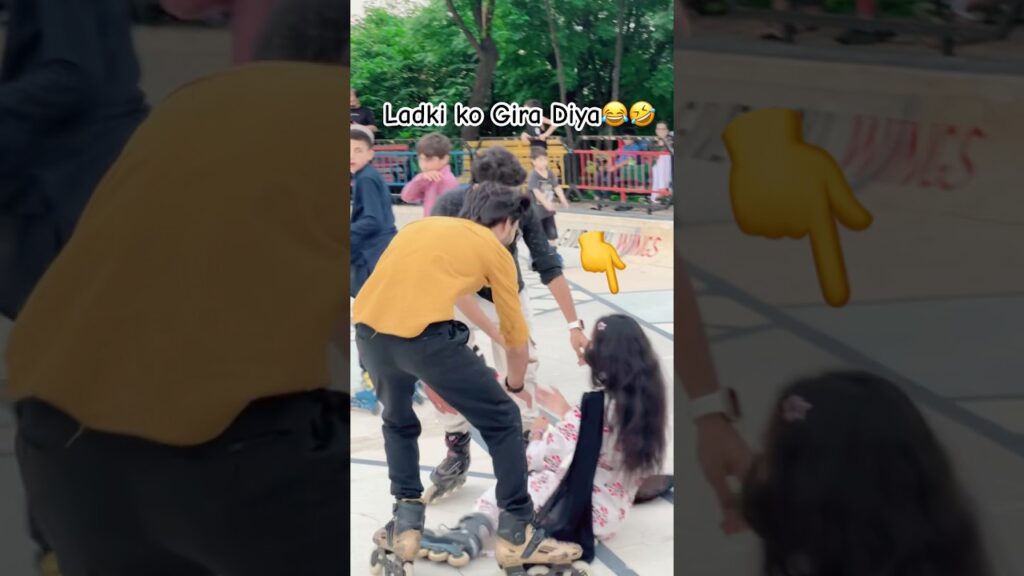 Ladki ko Gira Diya 😂🤣🔥 #ytshorts #shortvideo #skatingshorts#Ansafakhar  #Ansaskater #Fakharskater