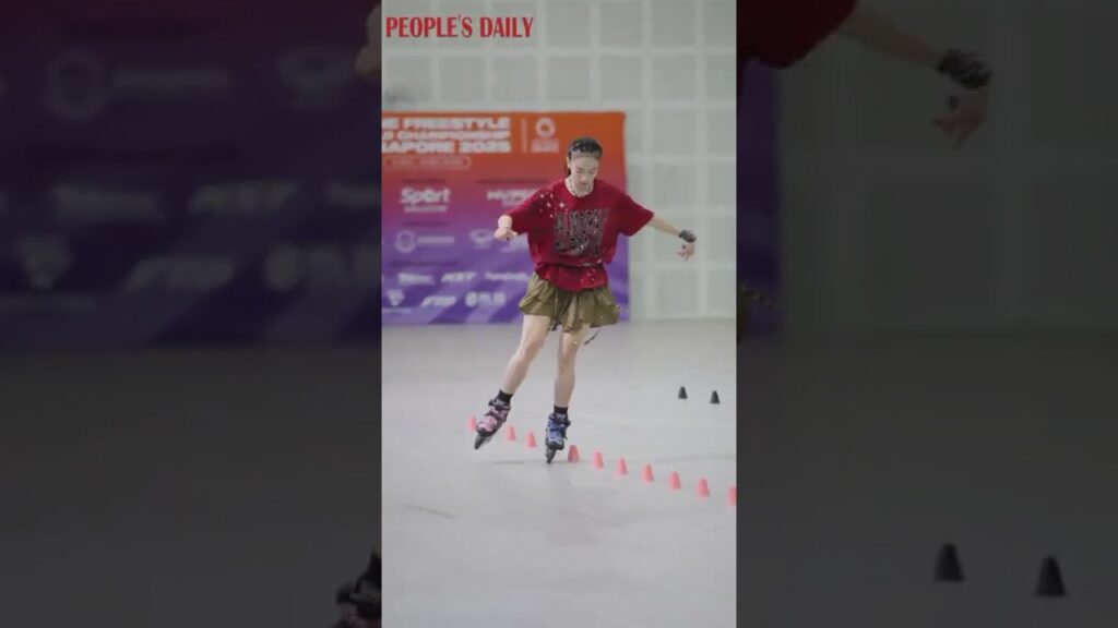 Zhu Siyi at the 2025 Singapore Freestyle Roller Skating World Championships.