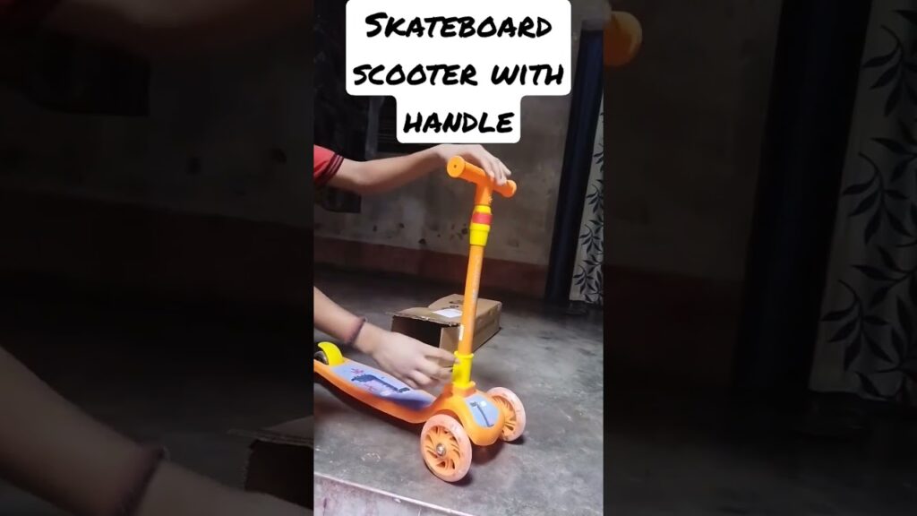 skateboard scooter with handle unboxing #india #like #publicreaction #road #skating #skat