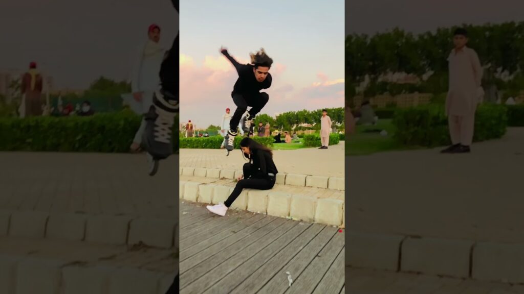 Omg girls shock😱🔥#skating #stunts #jump #viral #shorts #freestyle #sameerskater #shorts #inline